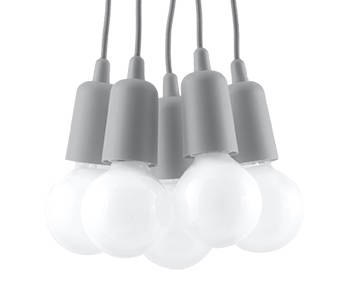Lampa wisząca DIEGO 5 szara - Sollux Lighting