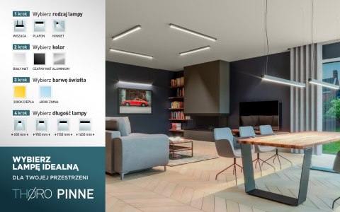 Lampa wisząca PINNE 67 cm podwieszana listwa LED - Thoro Lampa wisząca PINNE 67 cm podwieszana listwa LED - Thoro