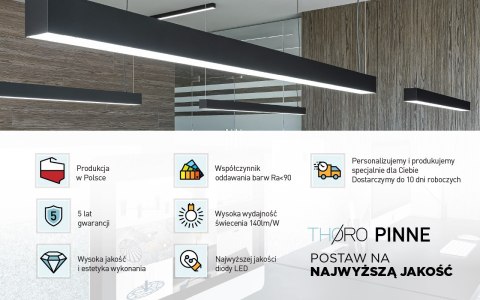 Lampa wisząca PINNE 67 cm podwieszana listwa LED - Thoro Lampa wisząca PINNE 67 cm podwieszana listwa LED - Thoro