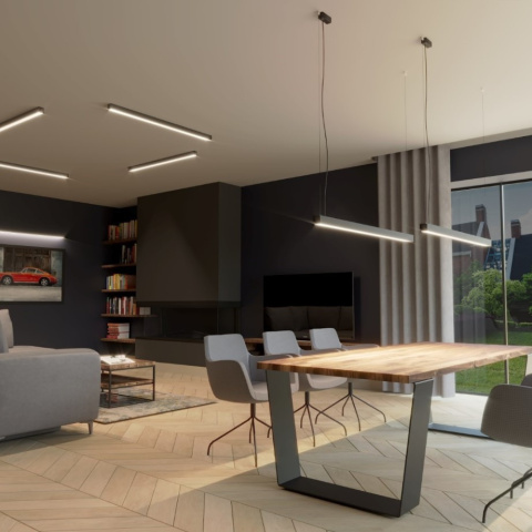 Lampa wisząca PINNE 67 cm podwieszana listwa LED - Thoro Lampa wisząca PINNE 67 cm podwieszana listwa LED - Thoro