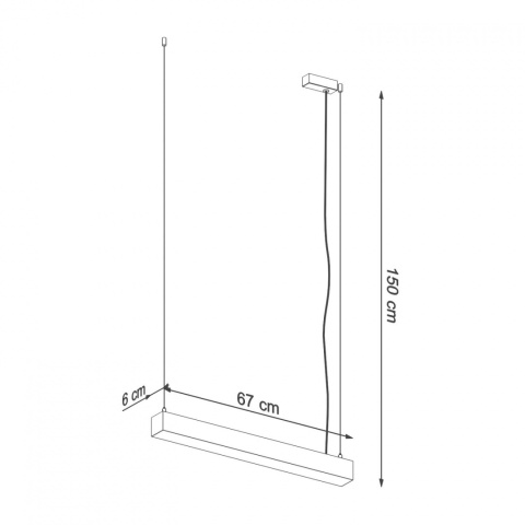 Lampa wisząca PINNE 67 cm podwieszana listwa LED - Thoro Lampa wisząca PINNE 67 cm podwieszana listwa LED - Thoro