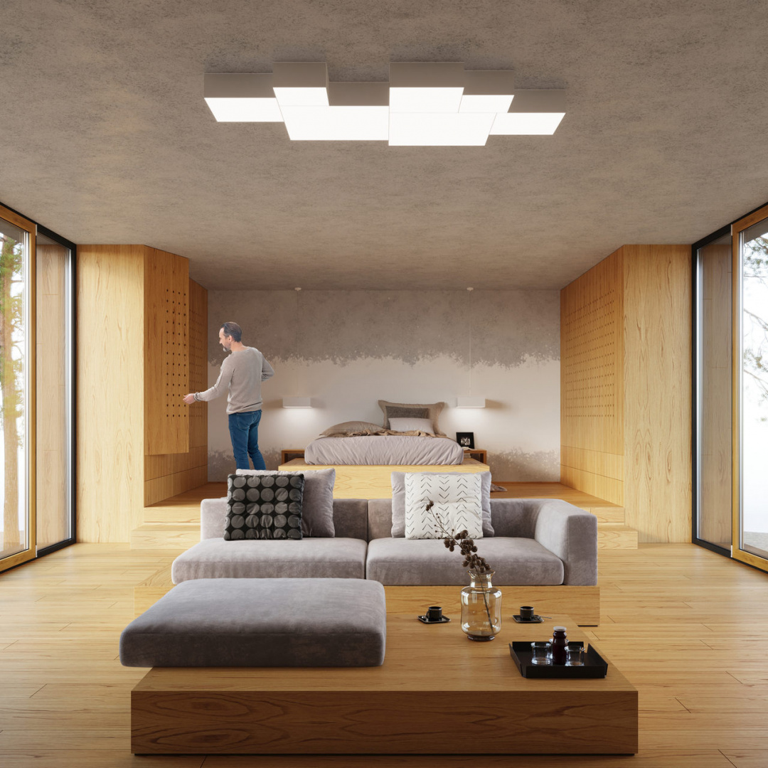Plafon sufitowy HORUS 35 biały kwadratowy - Sollux Lighting - wizualizacja