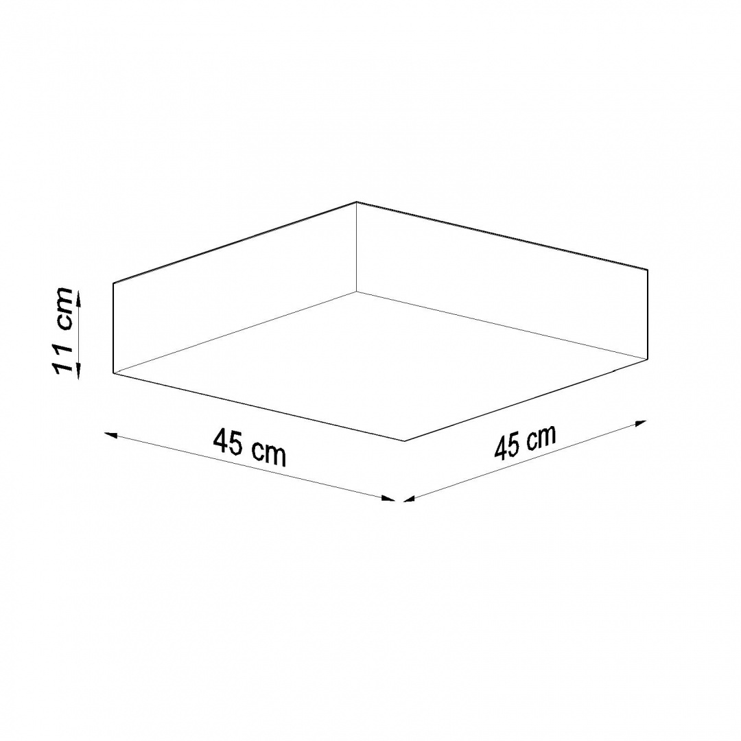 Plafon sufitowy HORUS 45 szary kwadratowy - Sollux Lighting - rysunek techniczny Plafon sufitowy HORUS 45 szary kwadratowy - Sollux Lighting - rysunek techniczny