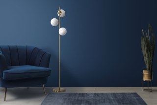 Lampa podłogowa DORADO złota szklane kuliste klosze - Light Prestige