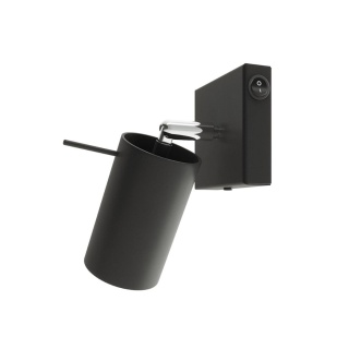 Kinkiet RING czarny z włącznikiem do czytania - Sollux Lighting