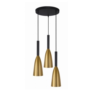 Lampa wisząca SOLIN 3 złota talerz potrójny zwis nad stół - Light Prestige
