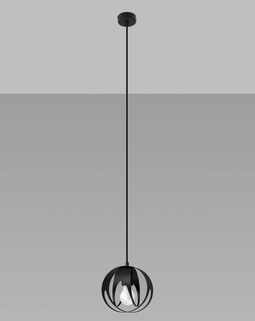 Lampa wisząca TULOS 1 czarna nowoczesny zwis - Sollux Lighting Lampa wisząca TULOS 1 czarna nowoczesny zwis - Sollux Lighting