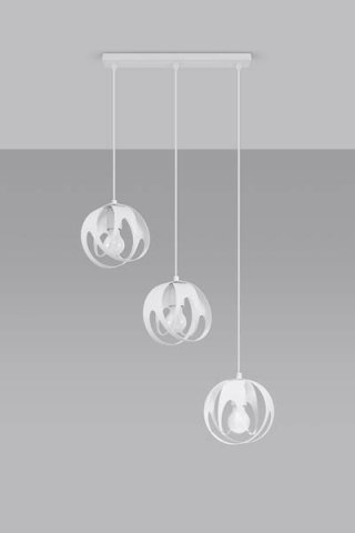Lampa wisząca TULOS 3L biała potrójny zwis na listwie - Sollux Lighting