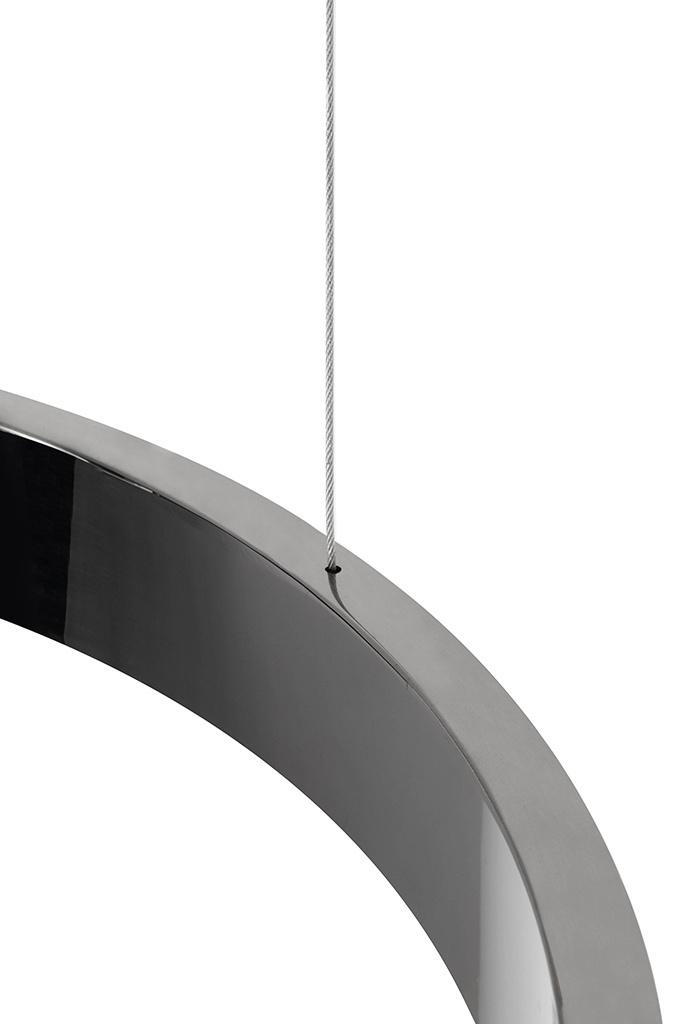 Lampa wisząca VISTA 40 grafitowy chrom obręcz pierścień - King Home Lampa wisząca VISTA 40 grafitowy chrom obręcz pierścień - King Home