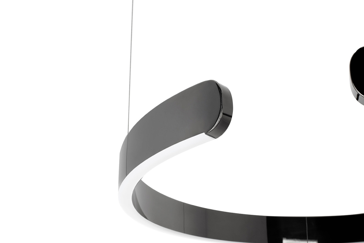 Lampa wisząca VISTA 60 grafitowy chrom obręcz pierścień - King Home Lampa wisząca VISTA 60 grafitowy chrom obręcz pierścień - King Home