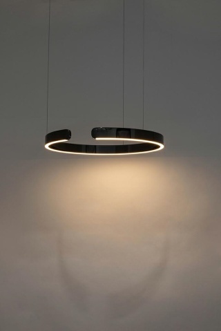 Lampa wisząca VISTA 60 grafitowy chrom obręcz pierścień - King Home