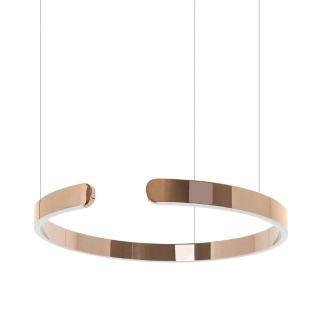 Lampa wisząca VISTA 60 miedziany chrom obręcz pierścień - King Home