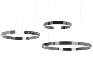 Lampa wisząca VISTA 80 grafitowy chrom obręcz pierścień - King Home