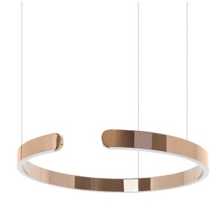 Lampa wisząca VISTA 80 miedziany chrom obręcz pierścień - King Home