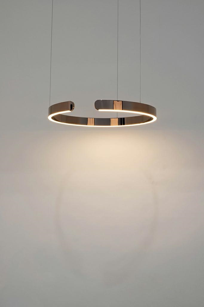 Lampa wisząca VISTA 80 miedziany chrom obręcz pierścień - King Home Lampa wisząca VISTA 80 miedziany chrom obręcz pierścień - King Home