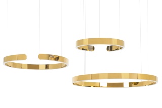 Lampa wisząca VISTA 80 złoty chrom obręcz pierścień - King Home