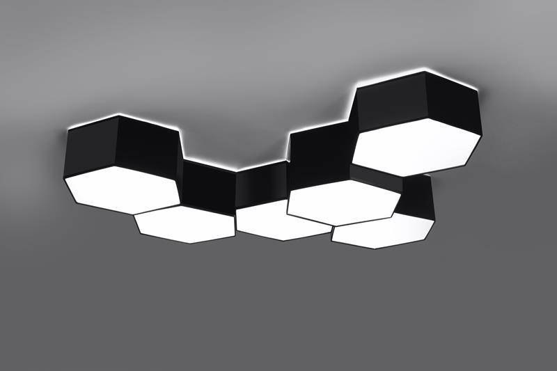 Plafon SUNDE 11 czarny heksagon geometryczny - Sollux Lighting Plafon SUNDE 11 czarny heksagon geometryczny - Sollux Lighting