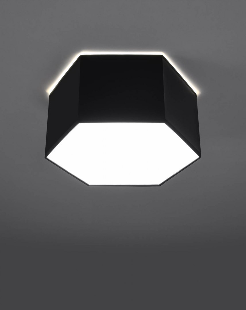 Plafon SUNDE 15 czarny heksagon geometryczny - Sollux Lighting