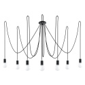 Żyrandol EDISON 7 czarny lampa podwieszana pająk loft - Sollux Lighting