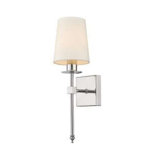 Kinkiet CASOLI chrom kremowy abażur do sypialni i salonu - Light Prestige