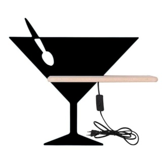 Kinkiet lampka LED z półką PICCOLO czarny kieliszek z kablem - Candellux Lighting