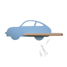 Kinkiet lampka dla chłopca LED z półką CAR samochód niebieski z kablem - Candellux Lighting