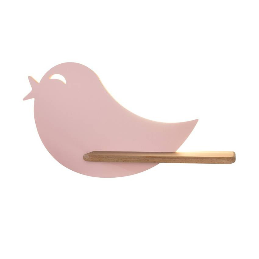 Kinkiet lampka dziecięca LED z półką BIRD ptaszek różowy - Candellux Lighting Kinkiet lampka dziecięca LED z półką BIRD ptaszek różowy - Candellux Lighting