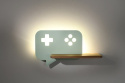 Kinkiet lampka dziecięca LED z półką CONSOLE konsola miętowa z kablem - Candellux Lighting