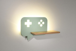 Kinkiet lampka dla dziecka LED z półką CONSOLE konsola miętowa z kablem - Candellux Lighting