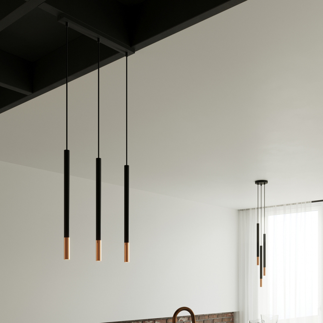 Lampa wisząca MOZAICA 3L czarny / miedź potrójny zwis - Sollux Lighting Lampa wisząca MOZAICA 3L czarny / miedź potrójny zwis - Sollux Lighting