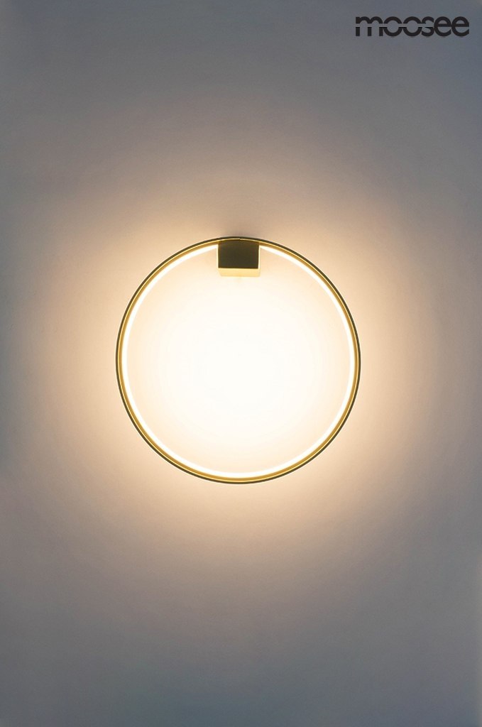 Kinkiet okrągły CIRCLE WALL złoty świecąca obręcz LED - Moosee Kinkiet okrągły CIRCLE WALL złoty świecąca obręcz LED - Moosee