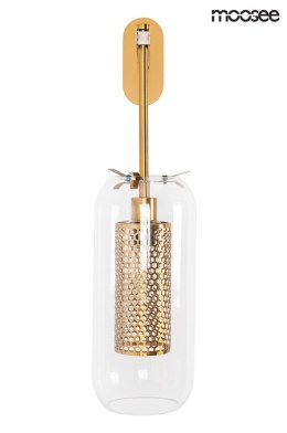 Kinkiet LAMPION złoty dekoracyjny ze szklanym kloszem - Moosee