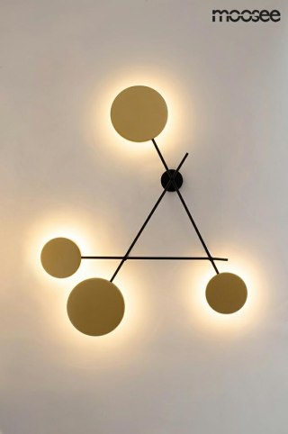 Kinkiet METRO czarno złoty nowoczesny dekoracyjny - Moosee