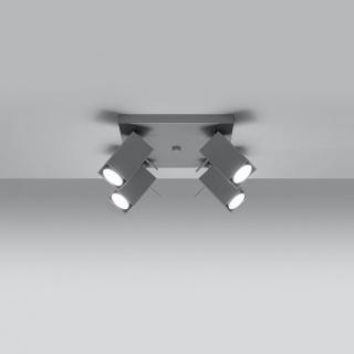 Plafon MERIDA 4 szary stal kwadratowy regulowany oświetlenie sufitowe - Sollux Lighting