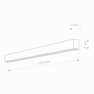Podłużny kinkiet STRAIGHT WALL L srebrny - Nowodvorski Lighting