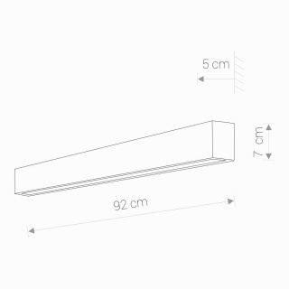 Podłużny kinkiet STRAIGHT WALL M srebrny - Nowodvorski Lighting