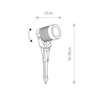 Reflektor ogrodowy SPIKE LED M czarny spot IP54 - Nowodvorski Lighting