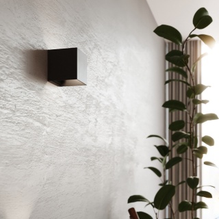 Kinkiet aluminiowy LUCA LED IP54 czarny lampa zewnętrzna elewacyjna - Sollux Lighting