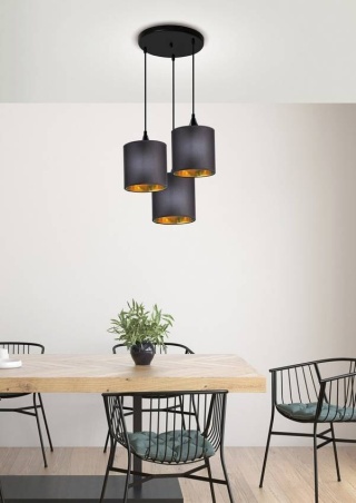 Lampa wisząca LONG 3 czarno-miedziana kaskada zwis - Candellux Lighting