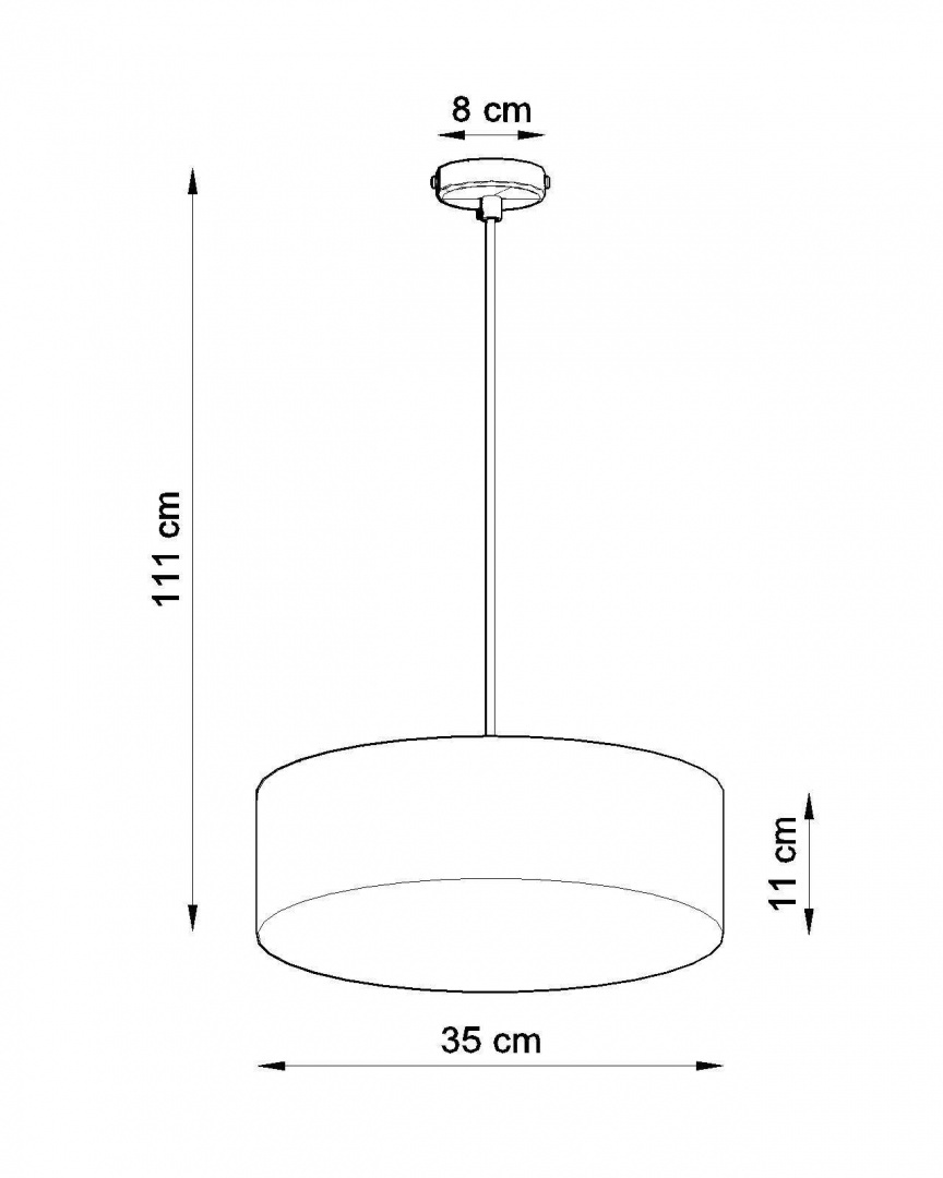 Lampa wisząca ARENA 35 szara z okrągłym abażurem - Sollux Lighting