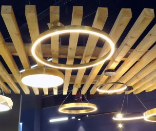 Lampa wisząca MIDWAY mała 60 złota Triangle ring obręcz - Light Prestige