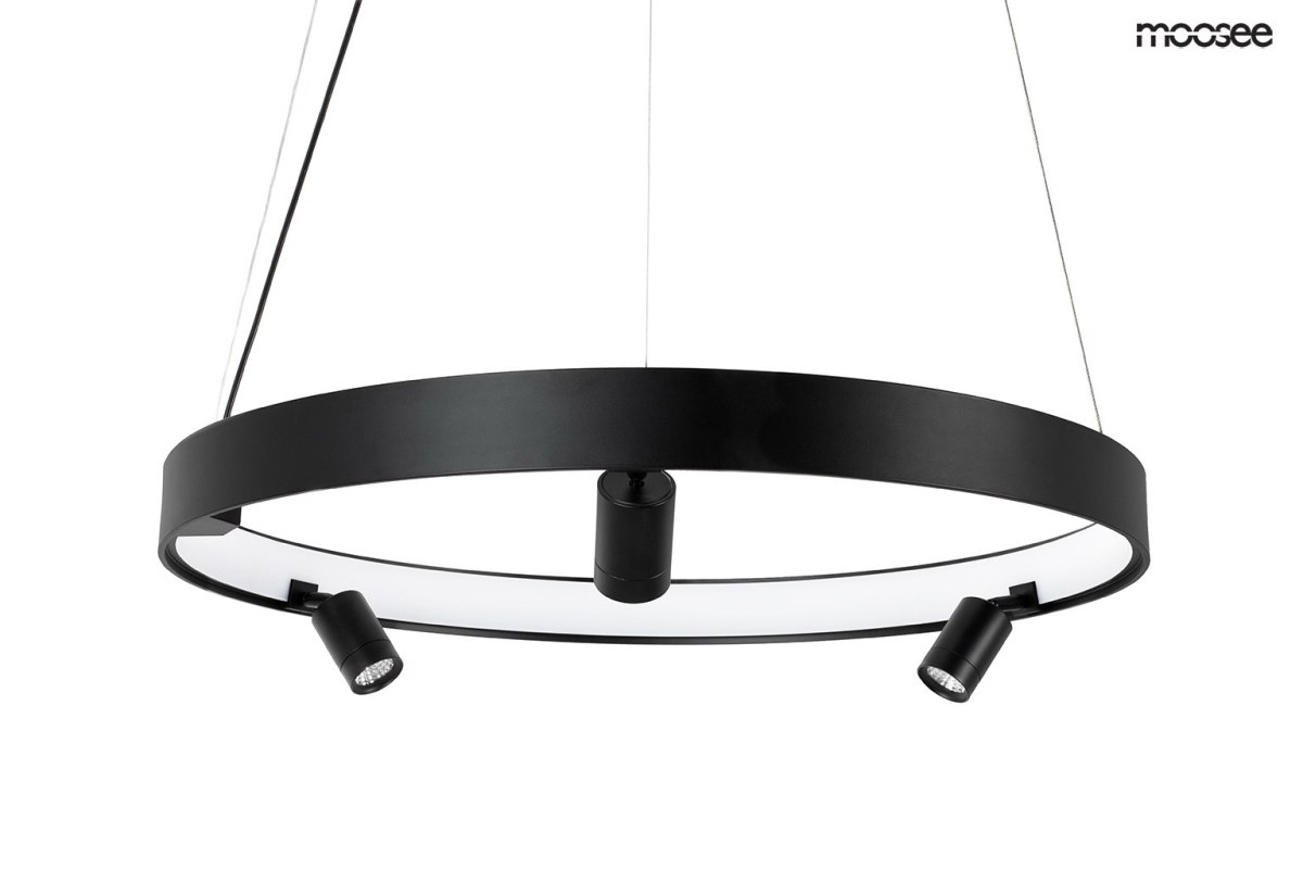 Lampa wisząca CIRCLE SPOT 60 BLACK grafitowa obręcz ledowa - Moosee Lampa wisząca CIRCLE SPOT 60 BLACK grafitowa obręcz ledowa - Moosee