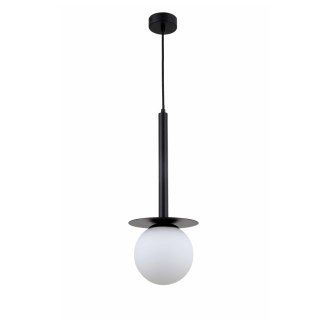 Lampa wisząca ROMA 1 czarna z kulistym kloszem - Light Prestige