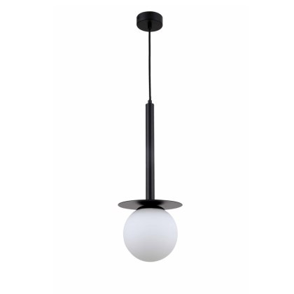 Lampa wisząca ROMA 1 czarna z kulistym kloszem - Light Prestige