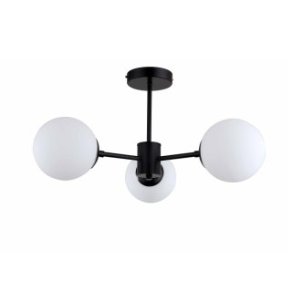 Lampa wisząca ROMA 3 czarna z kulistymi szklanymi kloszami - Light Prestige