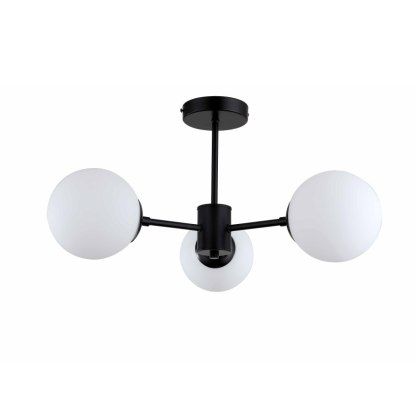 Lampa wisząca ROMA 3 czarna z kulistymi szklanymi kloszami - Light Prestige
