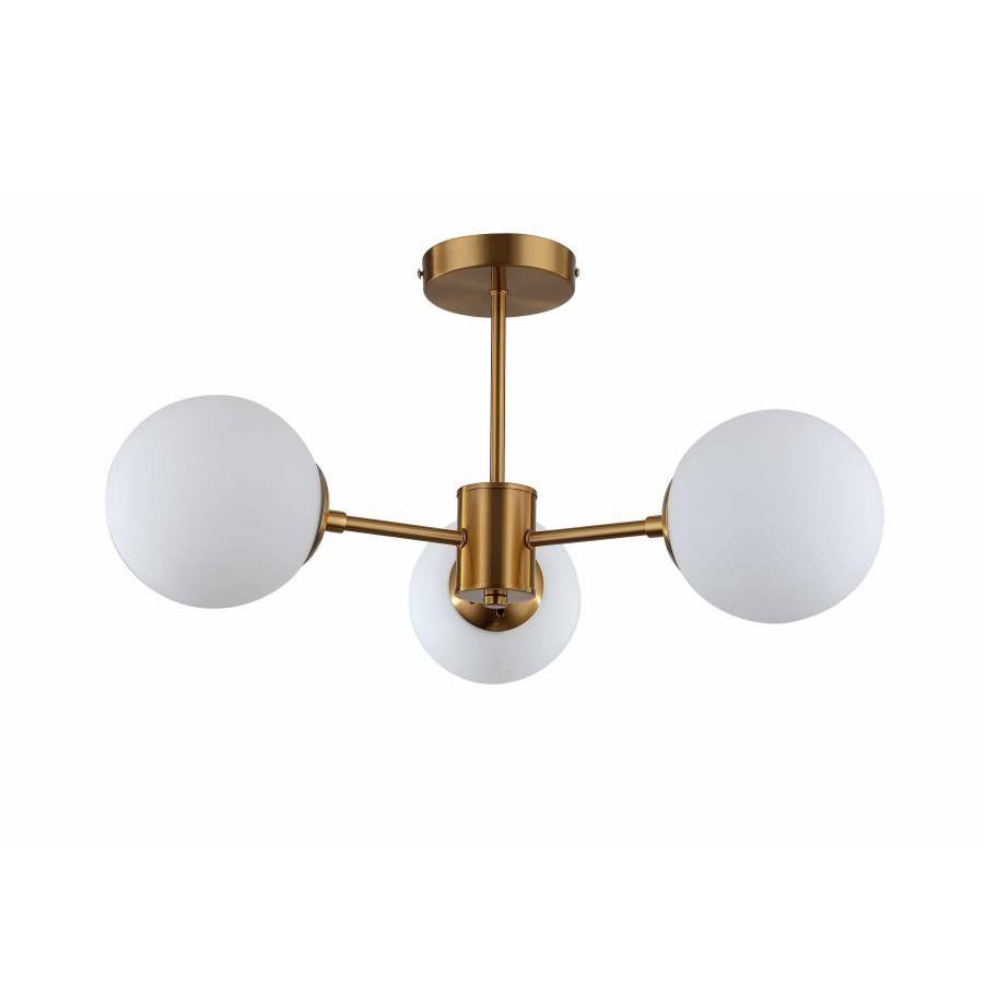 Lampa wisząca ROMA 3 złota z kulistymi szklanymi kloszami - Light Prestige Lampa wisząca ROMA 3 złota z kulistymi szklanymi kloszami - Light Prestige