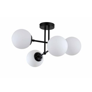 Lampa wisząca ROMA 4 czarna z kulistymi szklanymi kloszami - Light Prestige