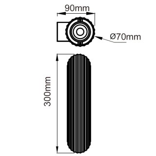 Kinkiet TOKIO 2 czarny smukły ryflowany góra-dół - Light Prestige