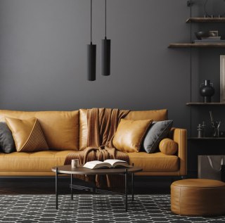 Lampa wisząca TOKIO 1 czarna tuba zwis ryflowana - Light Prestige